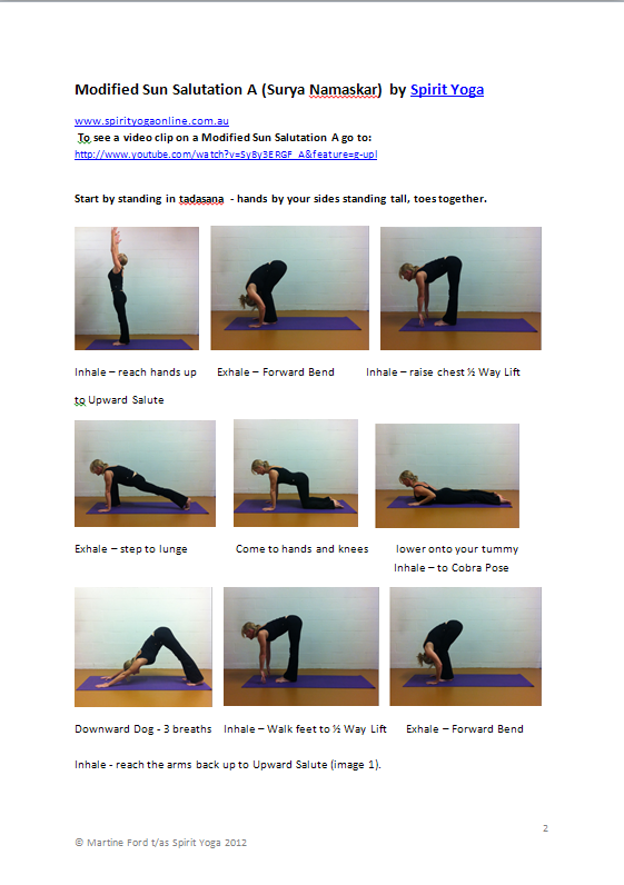 Modified Sun Salutation by Spirit Yoga Port Macquarie